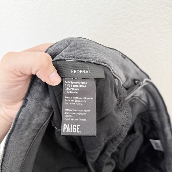 [Paige] Transcend Federal Slim Straight Burnham Gray Denim Jeans Stretch 36 x 32 - Picture 11 of 11